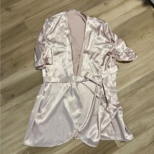 Zara Light Pink Satin Robe